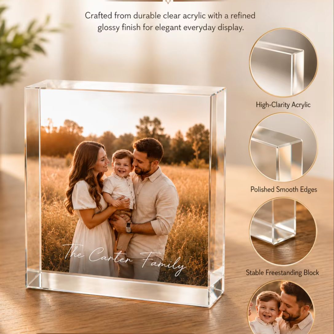 Photo Acrylic Block - كتلة صور أكريليك مخصصة للعائلة، إطار