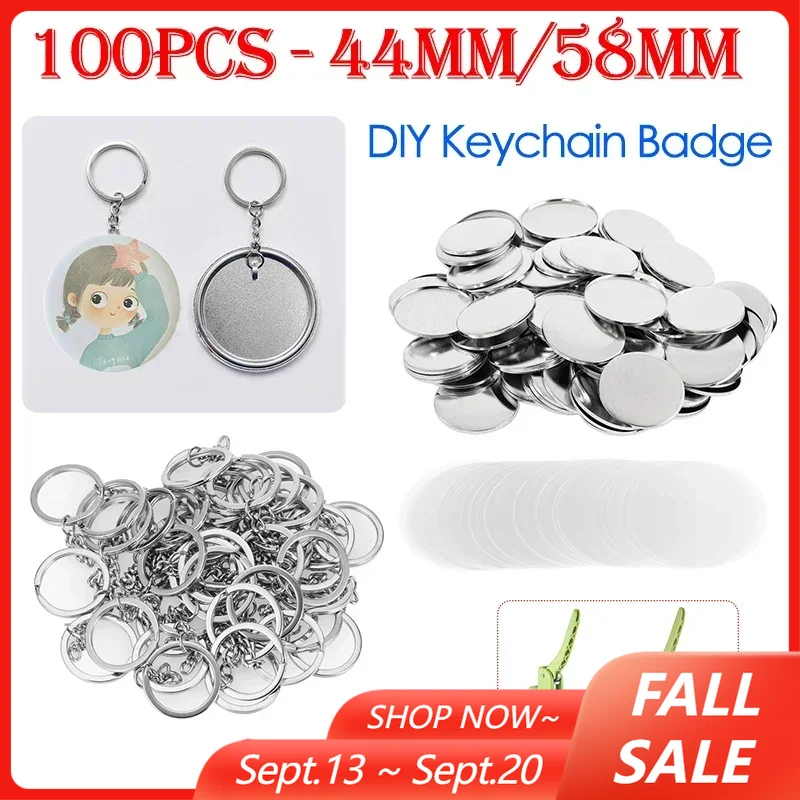 Button Badge Blank - 100 قطعة 44 مللي متر 58