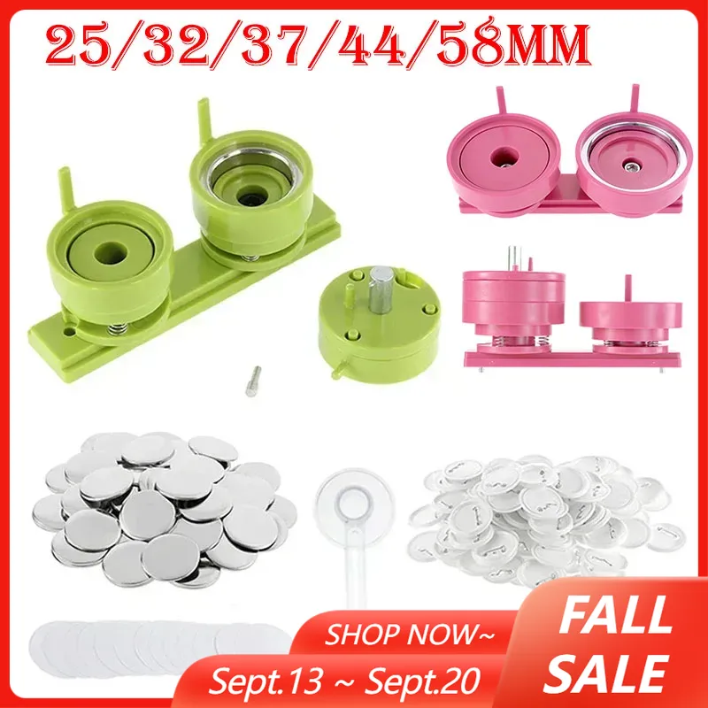 Button Badge Blank - 100 مجموعات 25/32/37/44/58 مللي متر شارة