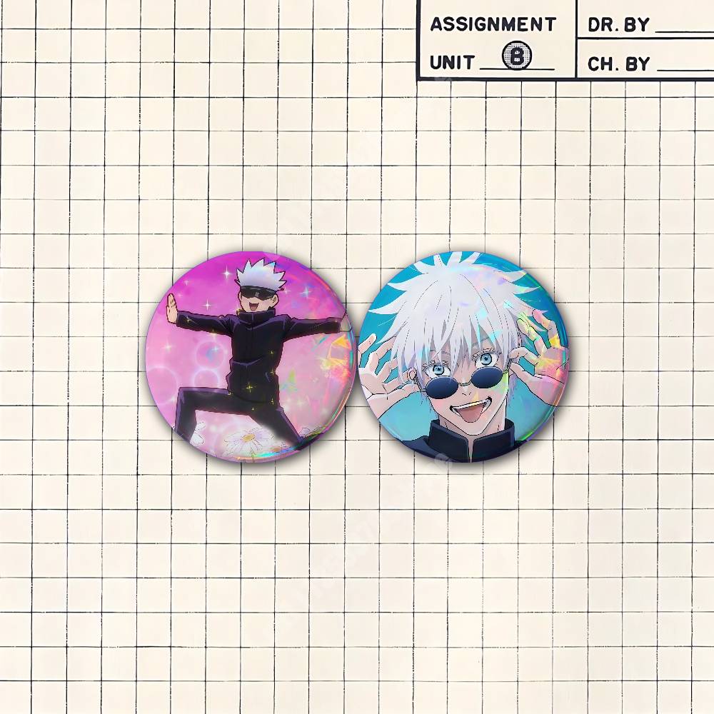 شارات أزرار جوجو ساتورو (G-Goj - مراجعة Button Badge Blank وسعره